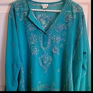le saige Y2K HTF NWOT Gorgeous Seafoam Tunic  Sz M